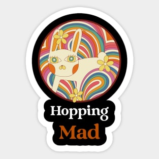 Hopping Mad Rabbit Sticker